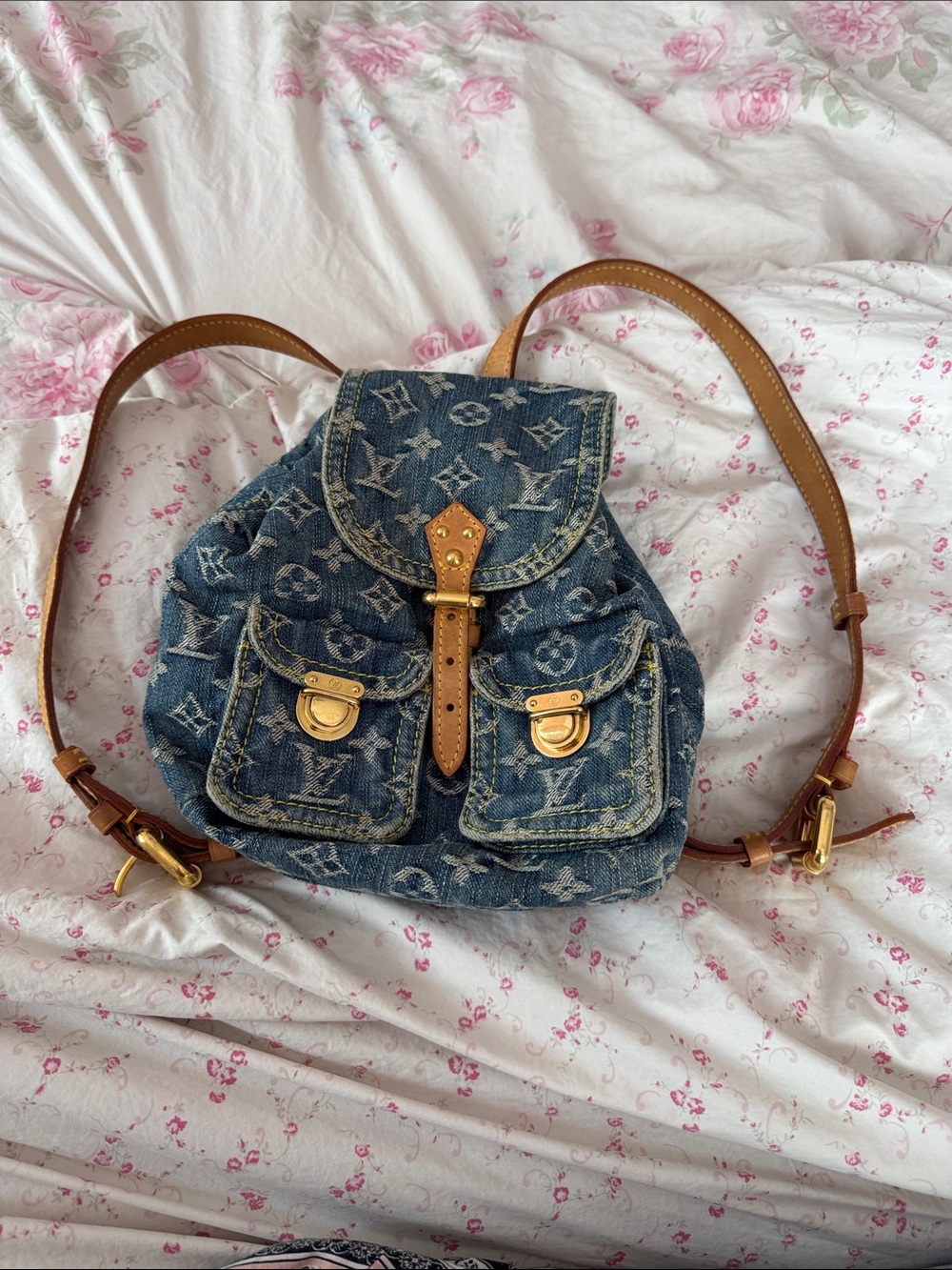 Louis Vuitton Blue Denim Monogram Mini Backpack sac a dos pm